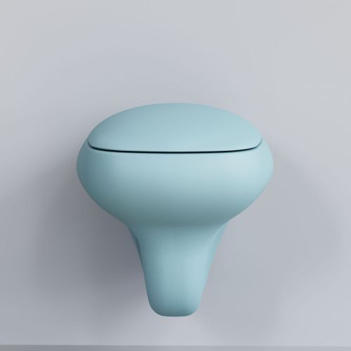 Чаша унитаза подвесная Ambassador Diamond 123T20801R цвет голубой без сиденья каскадный смыв - фото 3