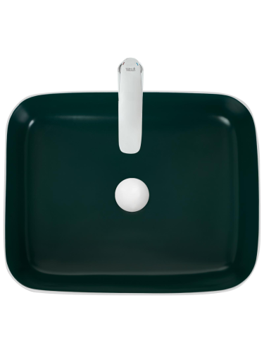 Раковина из сантехнического фаянса WeltWasser WW SK 10000005602 40 см накладная цвет белый/зеленый без отверстий под смеситель - фото 4