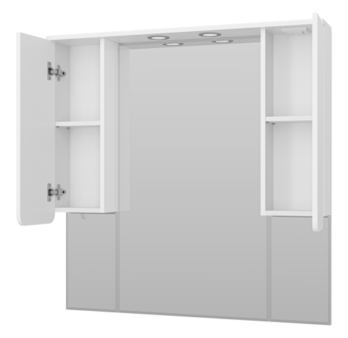 Зеркало-шкаф Misty Чегет П-Чег-02105-01Л 100х100 подвесной цвет белый - фото 4