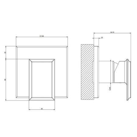 Смеситель для душа Gessi Eleganza 46106#713 встраиваемый в стену бронза