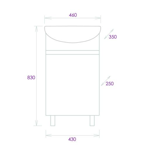 Тумба под раковину Onika Милтон 104512 40х30 напольная цвет серый/бежевый - фото 3