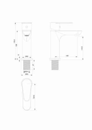 Смеситель Wonzon & Woghand Alfa WW-A40202-BG на раковину золото