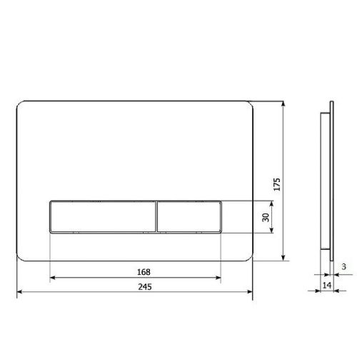 Клавиша смыва механическая KK POL Vitrum Metal SLim 350/PSM/008-00-00 цвет бежевый - фото 2