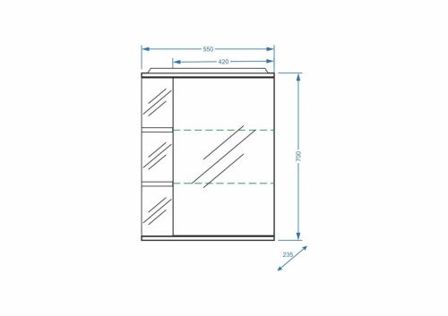 Зеркало-шкаф Stella Polar Концепт SP-00000043 60х70 подвесной цвет белый - фото 2