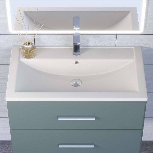 Раковина из искусственного камня Uperwood Foster Quartz 291030036 80х50 полувстраиваемая цвет белый - фото 3