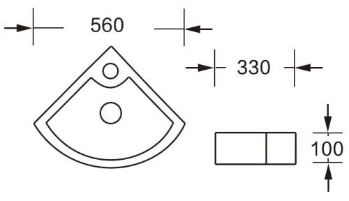 Раковина из сантехнического фарфора Milleau PERL MU7076B-GW 60х30 подвесная цвет белый 1 отверстие под смеситель - фото 2