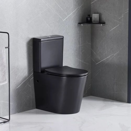 Унитаз напольный с бачком Cerutti SPA CT9865 черный с сиденьем микролифт безободковый каскадный смыв