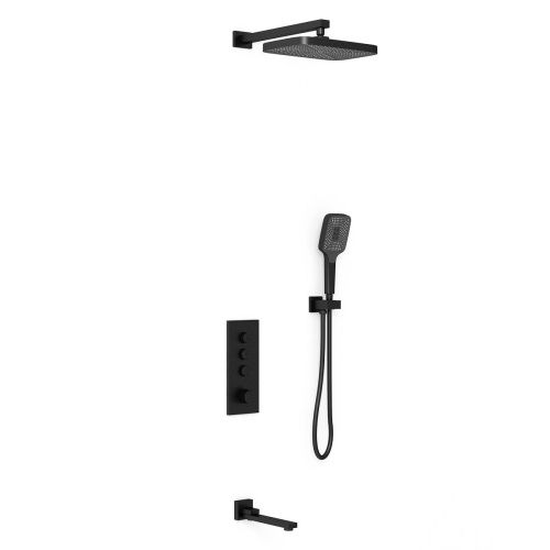 Душевая система Vincea VSFW-433T1MB встраиваемая в стену цвет черный с термостатом - фото 2