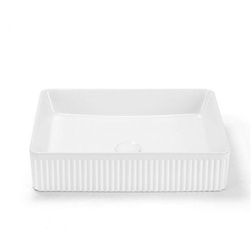 Раковина из сантехнического фарфора Sintesi SIN-LVB-APP-418 50х40 накладная цвет белый без отверстий под смеситель - фото 5