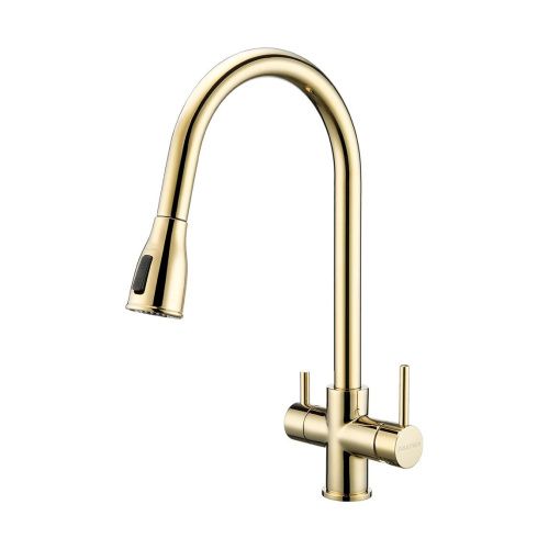 Смеситель для кухни Paulmark LANGE La214212-LG на мойку золото