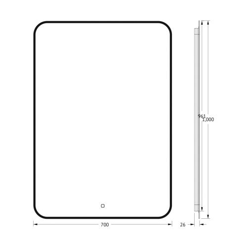 Зеркало с подсветкой Defesto AURA DF 2979S 70х100 подвесное - фото 2
