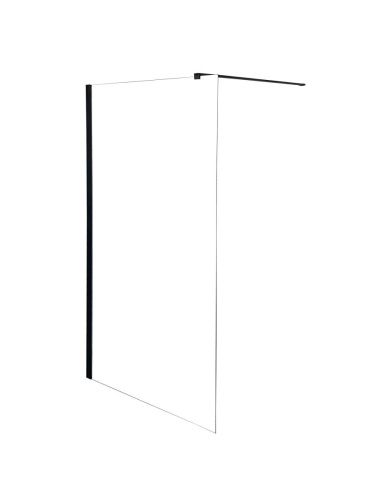 Душевая перегородка Parly T100B 100х190 стекло прозрачное профиль черный