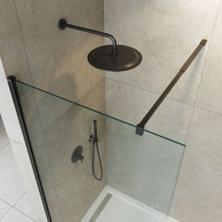 Душевая перегородка Cezares LIBERTA LIBERTA-L-1-130-C-NERO 130х195 стекло прозрачное профиль черный