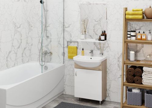 Комплект мебели: тумба + раковина Onika ЭКО 105204 50х40 напольный цвет белый - фото 5