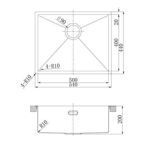 Кухонная мойка LeMark Olanga 540 9932128 55х45 цвет черный поверхность матовая - фото 4