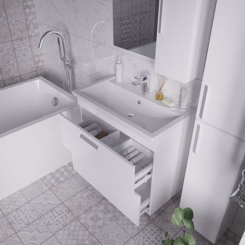 Тумба под раковину Grossman Нео 108019-1K 80х40 напольная цвет белый - фото 5