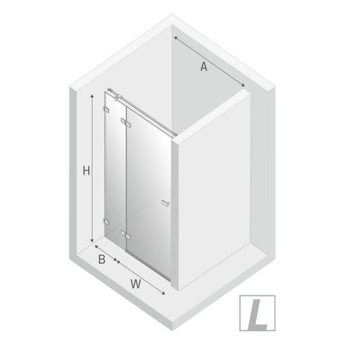 Душевая дверь New Trendy AVEXA Black EXK-1550 100х200 стекло прозрачное профиль черный - фото 3