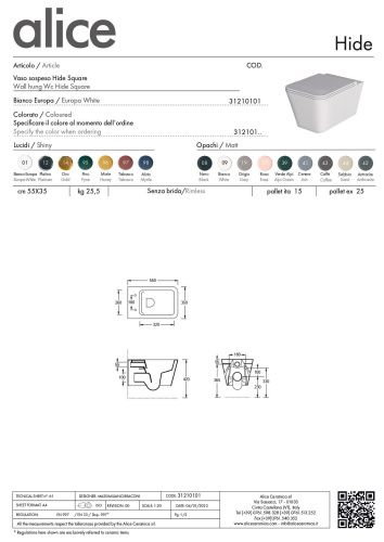 Чаша унитаза подвесная Alice Hide 31210101 цвет белый без сиденья - фото 3