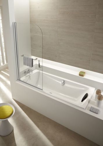 Душевая шторка на ванну Jacob Delafon Odeon Up E4932-GA 80х145 стекло прозрачное профиль хром ориентация универсальная - фото 3