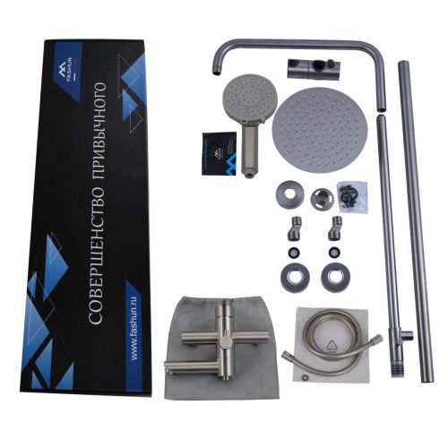 Душевая стойка Fashun A52401N-1 настенная цвет серый - фото 4