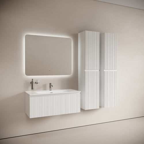 Тумба под раковину Sancos CODE CD100W 100х50 подвесная цвет белый - фото 3