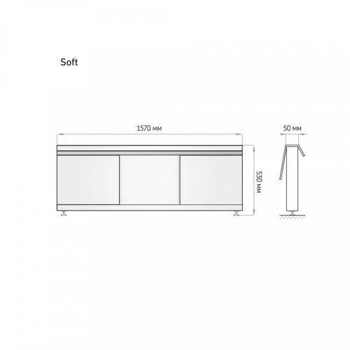 Экран под ванну Alavann Soft 160 см ALV0242001 фронтальный МДФ откидной белый - фото 5