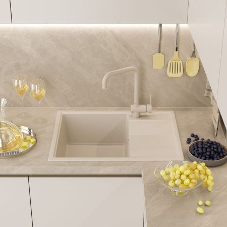 Кухонная мойка Misty Titan TIT-65х51-02 65х50 цвет бежевый поверхность матовая