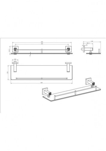 Полка CeramaLux Venezia 88611-1 - фото 2