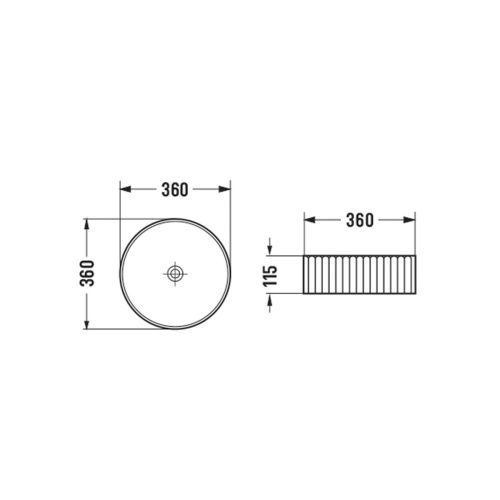 Раковина из сантехнического фарфора Vincea VBS-501 40х40 накладная цвет белый без отверстий под смеситель - фото 3