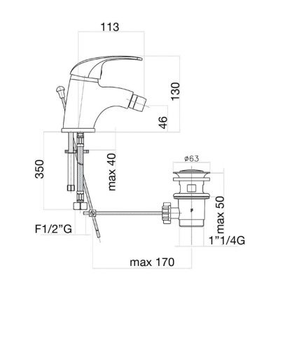 Смеситель Fiore 32CR3210 на биде хром - фото 3