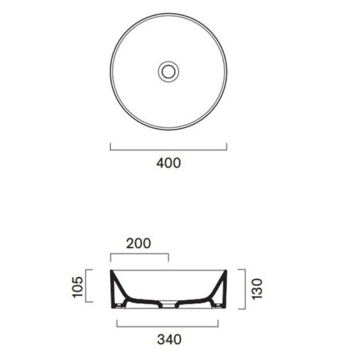 Раковина керамическая Catalano Zero 123400001 40 см накладная цвет белый без отверстий под смеситель - фото 2