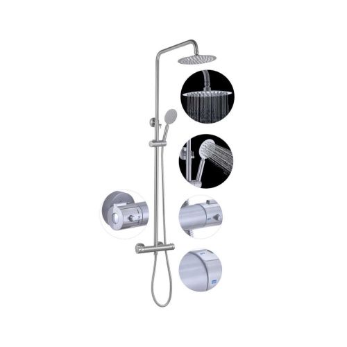 Душевая стойка Fashun A52427 настенная цвет серый с термостатом - фото 2