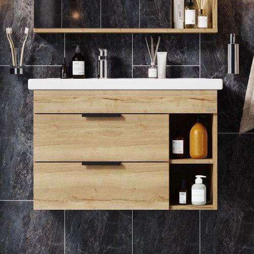 Тумба под раковину Onika Легран 108047 80х40 подвесная цвет бежевый - фото 2