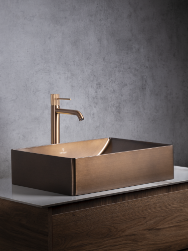Раковина из нержавеющей стали AltroBagno Futuro AltroBagnoFuturo001016BrAn 50х30 накладная цвет бронза - фото 3