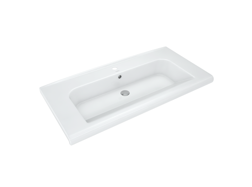 Раковина из сантехнического фарфора Kirovit Леонардо Вн КтУЛ105 110х50 накладная цвет белый