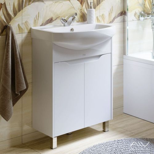 Тумба с раковиной Alavann Crystal ALV0952000 70х40 напольная цвет белый - фото 4