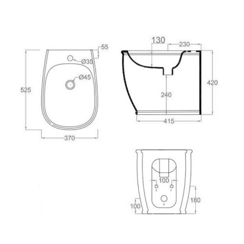 Биде напольное Artceram AZULEY AZB002 01 00 АКЦИЯ цвет белый - фото 2