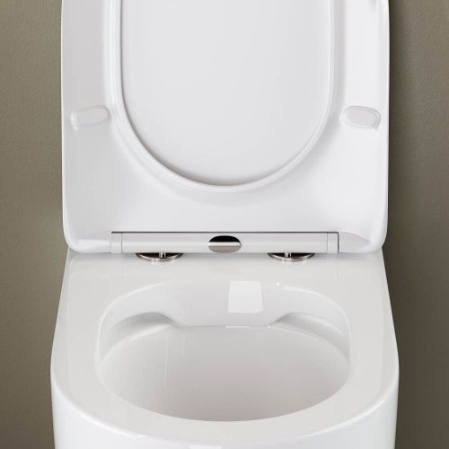 Унитаз приставной Ceramica Nova MIA CN1810 белый с сиденьем микролифт безободковый душевой смыв - фото 5