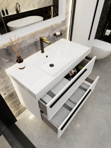 Тумба с раковиной La Fenice Elba TWIN NFNC-01-ELB-B-100-2-3-100 100х50 подвесная цвет белый - фото 5