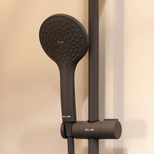 Комплект душевого уголка с душевой системой и аксессуарами Am.Pm Gem S WK93EP стекло прозрачное профиль черный без поддона - фото 5