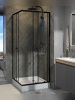 Душевой уголок Teymi Helmi T00602 80х80 стекло прозрачное профиль черный с поддоном