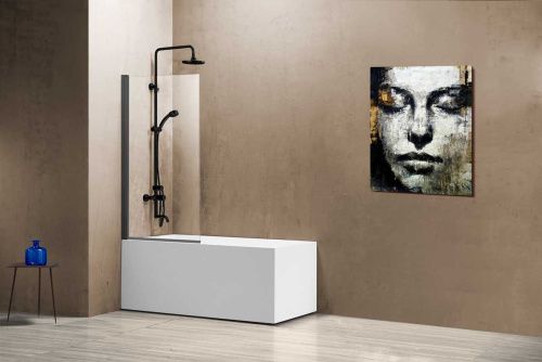 Душевая шторка на ванну Vincea VSB VSB-11800CLGM 80х140 стекло прозрачное профиль вороненая сталь ориентация универсальная - фото 2