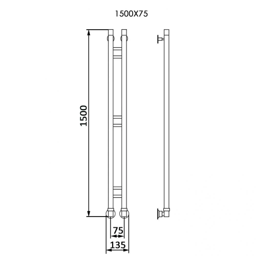 Полотенцесушитель водяной Veconi Maola-A M150GR-A 10х150 серый - фото 3