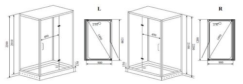 Душевая кабина Timo Premium H-511R 120х90 прямоугольная с крышей ориентация левая - фото 2