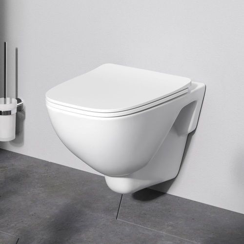 Унитаз подвесной Am.Pm X-Joy C851701SC белый с сиденьем микролифт безободковый каскадный смыв