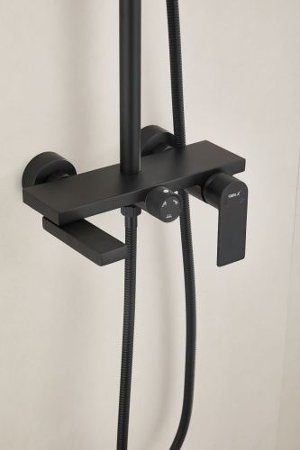 Душевая стойка Belz B678 B24678-7 настенная цвет черный - фото 4