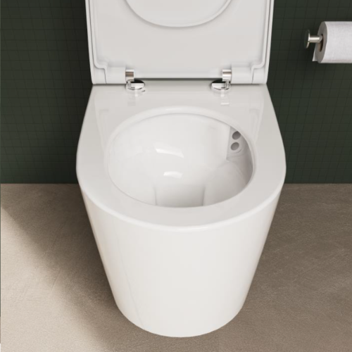 Чаша унитаза подвесная Vitra Nest 7870B403-0075 цвет белый без сиденья безободковая смыв торнадо - фото 4