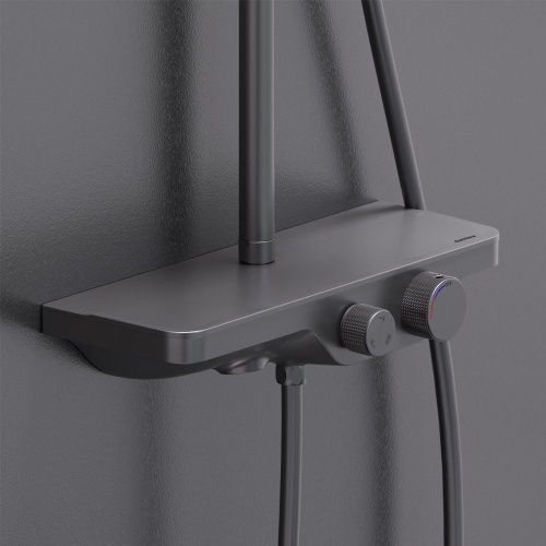 Душевая стойка Damixa Apollo 947730300 настенная цвет черный - фото 5