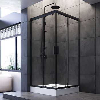 Душевой уголок Am.Pm Gem W90G-403-090BT 90х90 стекло прозрачное профиль черный без поддона