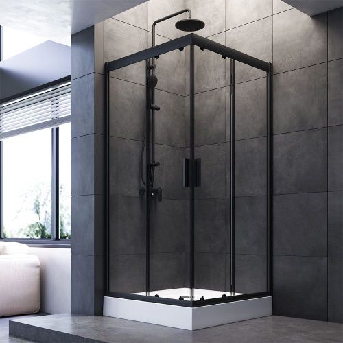 Душевой уголок Am.Pm Gem W90G-403-090BT 90х90 стекло прозрачное профиль черный без поддона